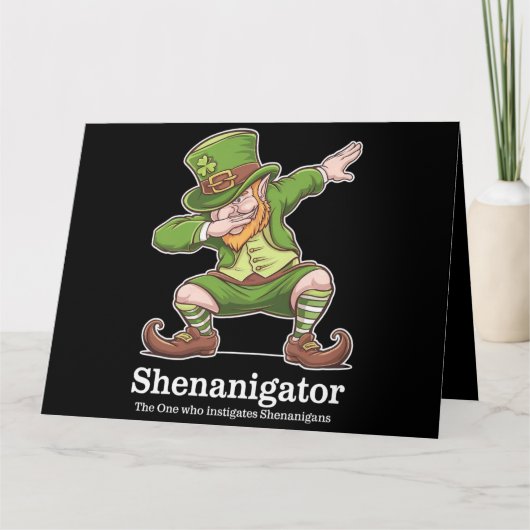 St patricks dayシェナニゲーターDabbing Leprechaun カード (正面)