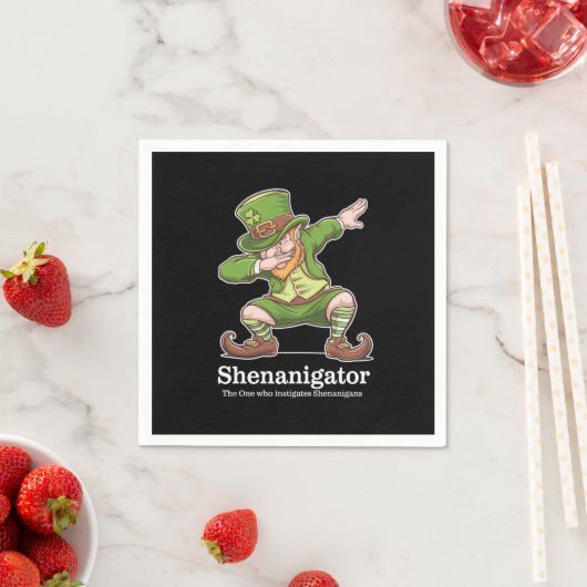 St patricks dayシェナニゲーターDabbing Leprechaun スタンダードカクテルナプキン (インサイチュ)