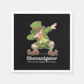 St patricks dayシェナニゲーターDabbing Leprechaun スタンダードカクテルナプキン (正面)