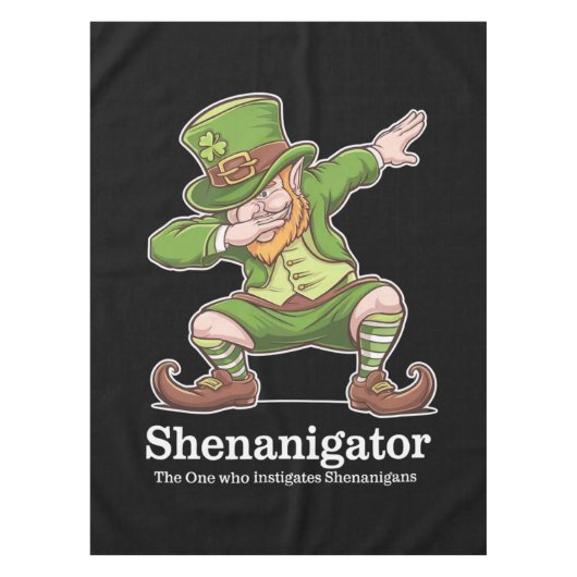 St patricks dayシェナニゲーターDabbing Leprechaun テーブルクロス (正面)