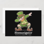 St patricks dayシェナニゲーターDabbing Leprechaun 招待状 (正面/裏面)