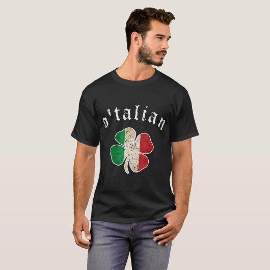 St patricks dayシャツアイリッシュオタリアンイタリアシャムロック tシャツ (正面フル)