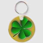 St patricks dayシャムロクラシックックラウンドキーチェーン キーホルダー (正面)