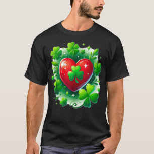 St patricks dayシャムロックアイリッシュハートサンパティ tシャツ