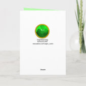 ST PATRICKS DAYシャムロックインブルーグリーンフラクタル カード (裏面)
