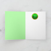 ST PATRICKS DAYシャムロックインブルーグリーンフラクタル カード (内部)