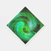 ST PATRICKS DAYシャムロックインブルーグリーンフラクタル スタンダードランチョンナプキン (角)