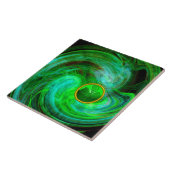 ST PATRICKS DAYシャムロックインブルーグリーンフラクタル タイル (側面)