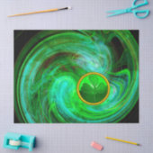 ST PATRICKS DAYシャムロックインブルーグリーンフラクタル 薄葉紙 (クラフト)