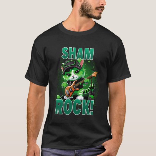 St patricks dayシャムロックキャッツセントパディスロッカーC Tシャツ (正面)