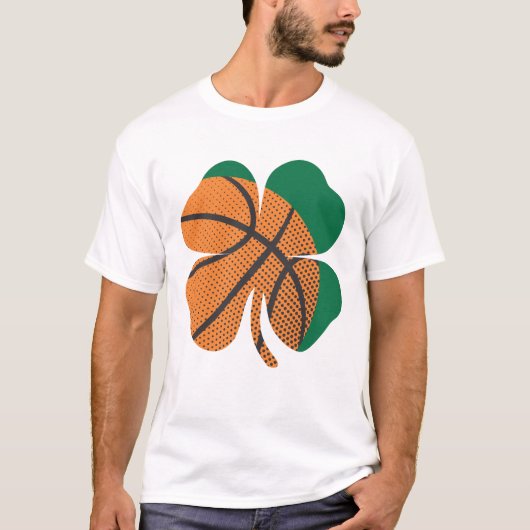 St patricks dayシャムロックバスケットボールサンパディ tシャツ (正面)