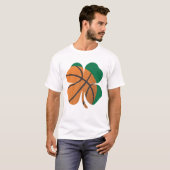 St patricks dayシャムロックバスケットボールサンパディ tシャツ (正面フル)