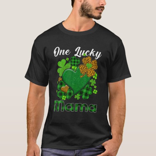 St patricks dayシャムロックヒョウ水牛プレイド tシャツ (正面)