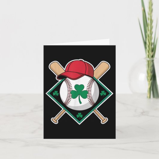 St patricks dayシャムロックベースボールアイリ子供へッシュB カード (正面)