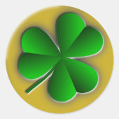 St patricks dayシャムロックラウンドスティッカー ラウンドシール (正面)