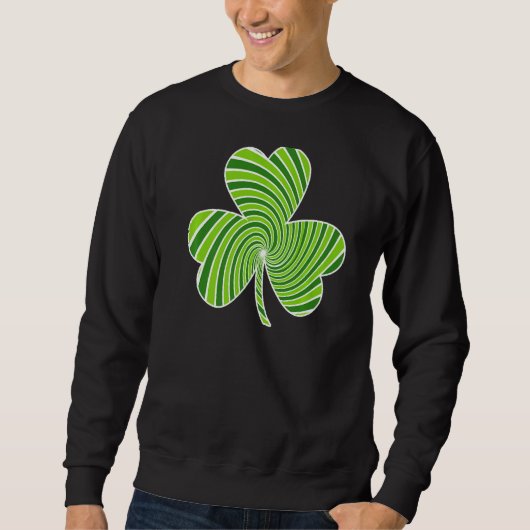 St patricks dayシャムロックレトログリーンクローバーアイリッシュ スウェットシャツ (正面)