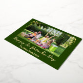 st patricks dayシンプルシャムロック家族写真 箔シーズンカード (回転した状態)