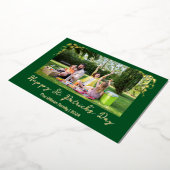 st patricks dayシンプルシャムロック家族写真 箔シーズンカード (回転した状態)