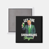 St patricks dayシーナニガンがトランプを始める マグネット (正面/裏面)