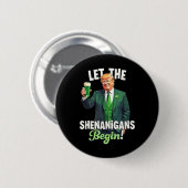 St patricks dayシーナニガンがトランプを始める 缶バッジ (正面&裏面)
