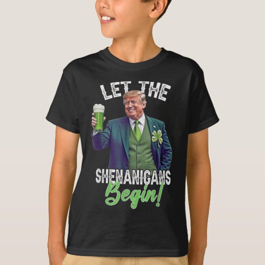St patricks dayシーナニガンがトランプを始める tシャツ (正面)