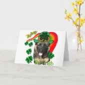 St patricks dayジャーマン・シェパード カード (黄色い花)