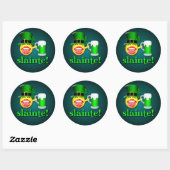 st patricks dayスライおもしろいンテ飲みビール絵文字 ラウンドシール (シート)
