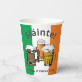 St patricks dayスラインテ・アイルランド国旗 紙コップ (裏面)
