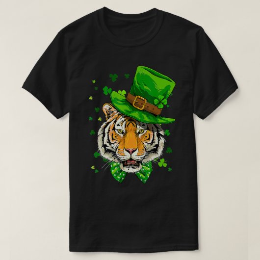 St patricks dayタイガーシャムロックタイガーラバーアイルランド tシャツ (デザイン正面)