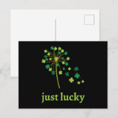 St patricks dayタンデリオンシャムロック インビテーションポストカード (正面/裏面)