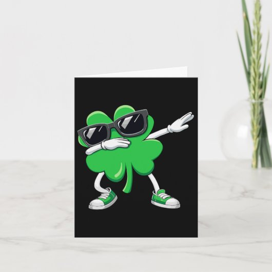 St patricks dayダビングシャムロおもしろいック少年少女 カード (正面)