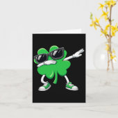 St patricks dayダビングシャムロおもしろいック少年少女 カード (黄色い花)