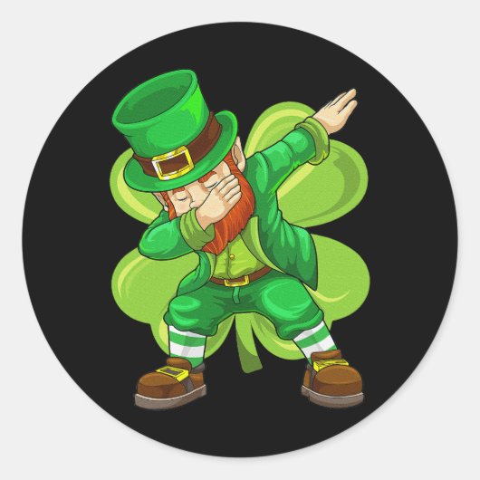 St patricks dayダビングレプラチョーンIrish Shamrock ラウンドシール (正面)
