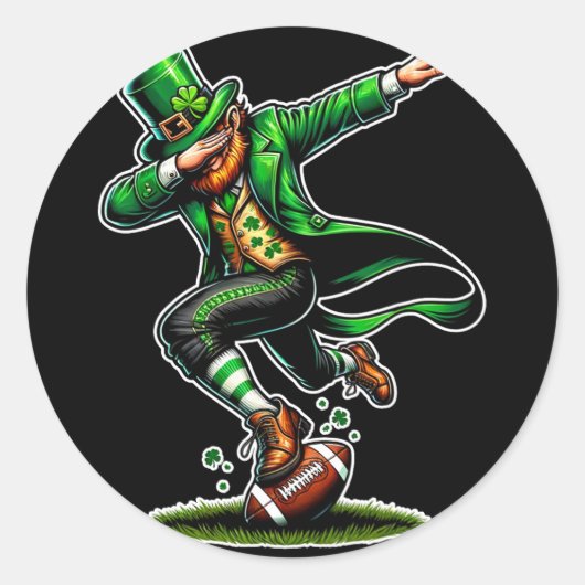 St patricks dayダビングレプレシャンボーイズ足 ラウンドシール (正面)