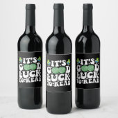 st patricks dayディスコ読ボールは運がいい ワインラベル (ボトル)
