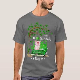 St patricks dayトラックピッグファミリーシャームロッククローバーB Tシャツ