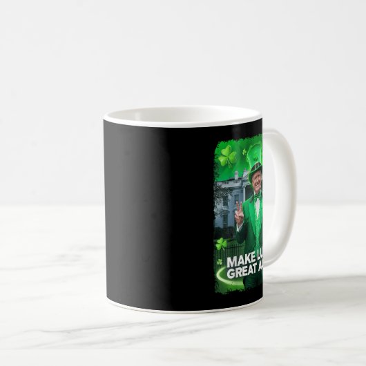 St patricks dayトランプの帽子がラッキーメイク コーヒーマグカップ (正面右)