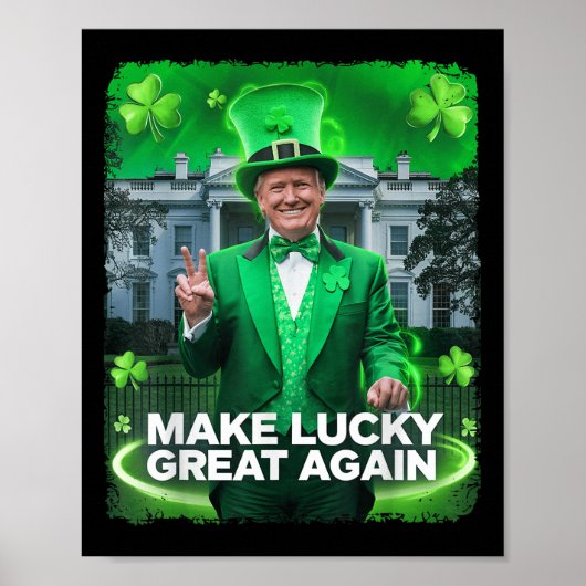 St patricks dayトランプの帽子がラッキーメイク ポスター (正面)