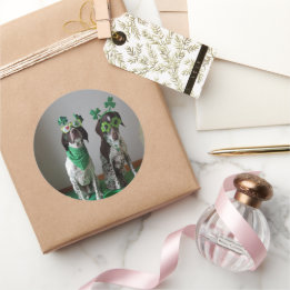 St patricks dayドッグズパーティーラウンド ラウンドシール