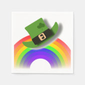 St patricks dayハットとレインボー スタンダードカクテルナプキン (正面)