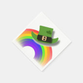 St patricks dayハットとレインボー スタンダードカクテルナプキン (角)