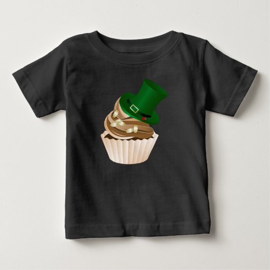St patricks dayハットカップケーキ ベビーTシャツ (正面)