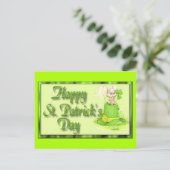 St patricks dayハットクローバー ポストカード (スタンド正面)