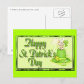St patricks dayハットクローバー ポストカード (正面/裏面)