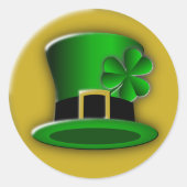 St patricks dayハットラウンドステッカー ラウンドシール (正面)