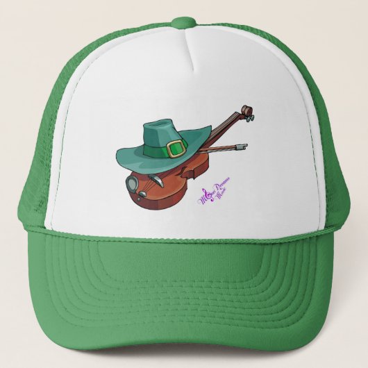 St patricks dayハット&ヴァイオリングリーンTrucker Hat キャップ (正面)