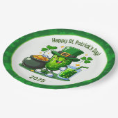St patricks dayハッピーピックル ペーパープレート (アングル)