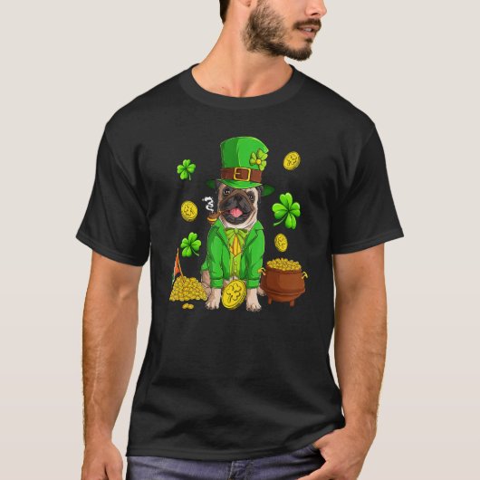 St patricks dayパグアイリッシュドッグスサンパディーズ tシャツ (正面)