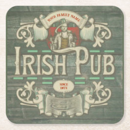 st patricks dayパーソナライズされたアイリッシュパブおもしろい スクエアペーパーコースター