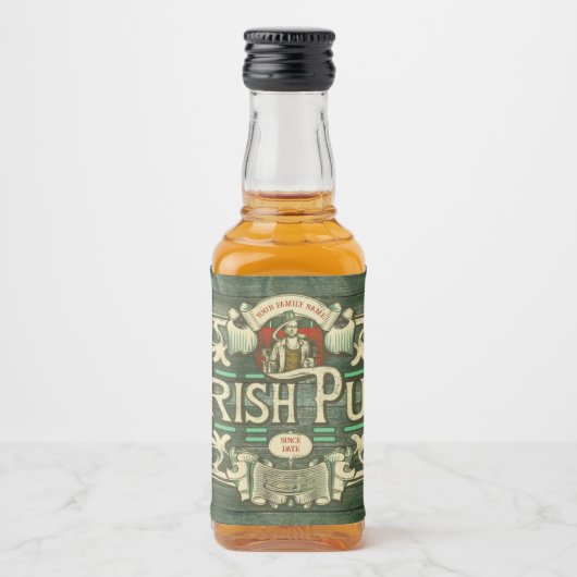 st patricks dayパーソナライズされたアイリッシュパブおもしろい リキュールボトルラベル (正面)